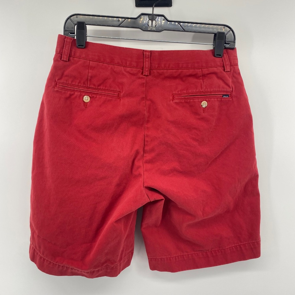 Polo Ralph Lauren Shorts Men 30 Red Chino Cotton Twill Preppy Classic Flat Front - Picture 2 of 9